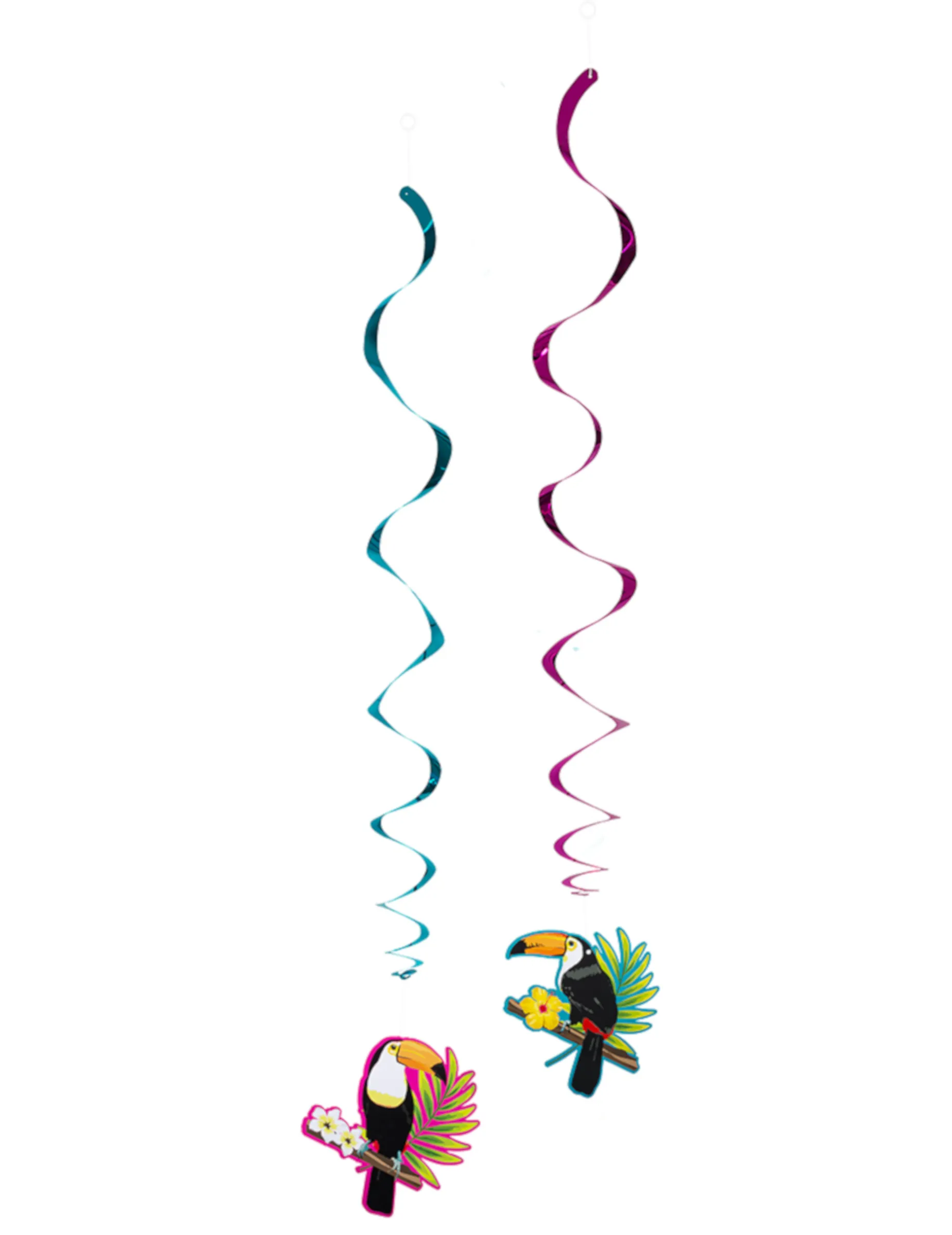 2 Suspensions spirales toucan 85 cm : Deguise-toi, achat de Decoration / Animation