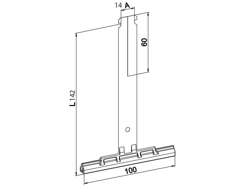 Attache tablier souple 8 mm longueur 142 mm - Zurfluh Feller - H880D - volet roulant 