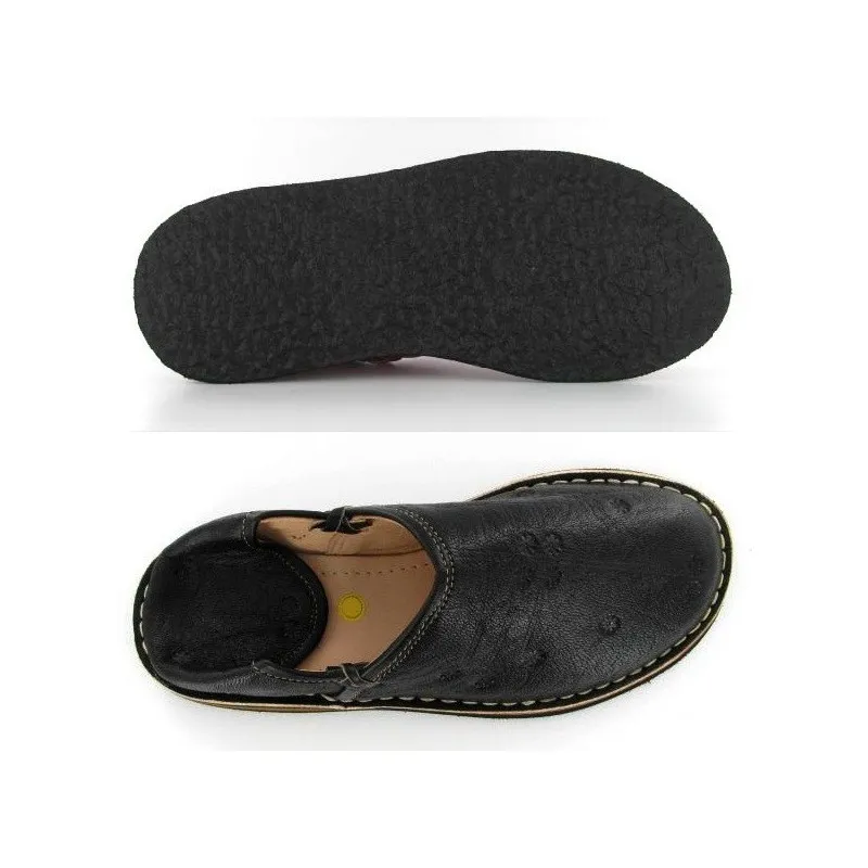Babouches Cuir Noires