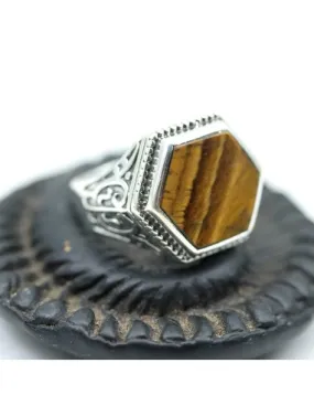 Bague homme argent oeil de tigre