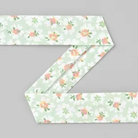 Biais coton Petites fleurs [20 mm] - vert pastel