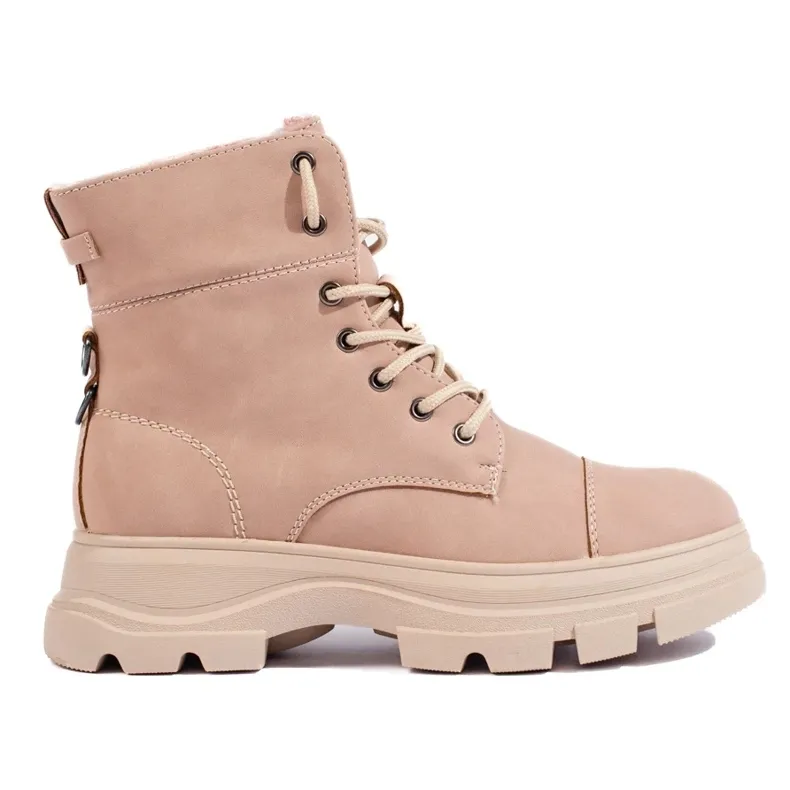 Bottes de randonnée pour femmes sur la plate-forme Shelovet rose