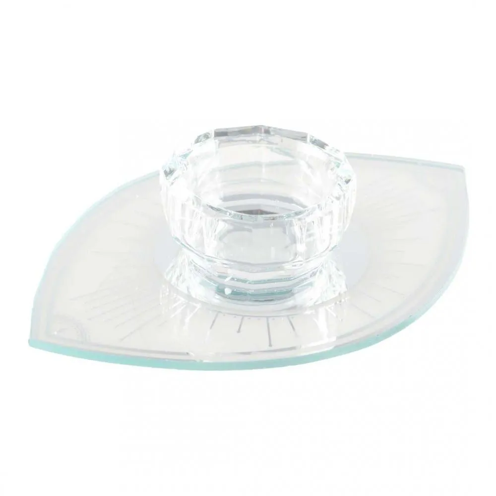 Bougeoir ovale oeil 10x15cm argent miroir