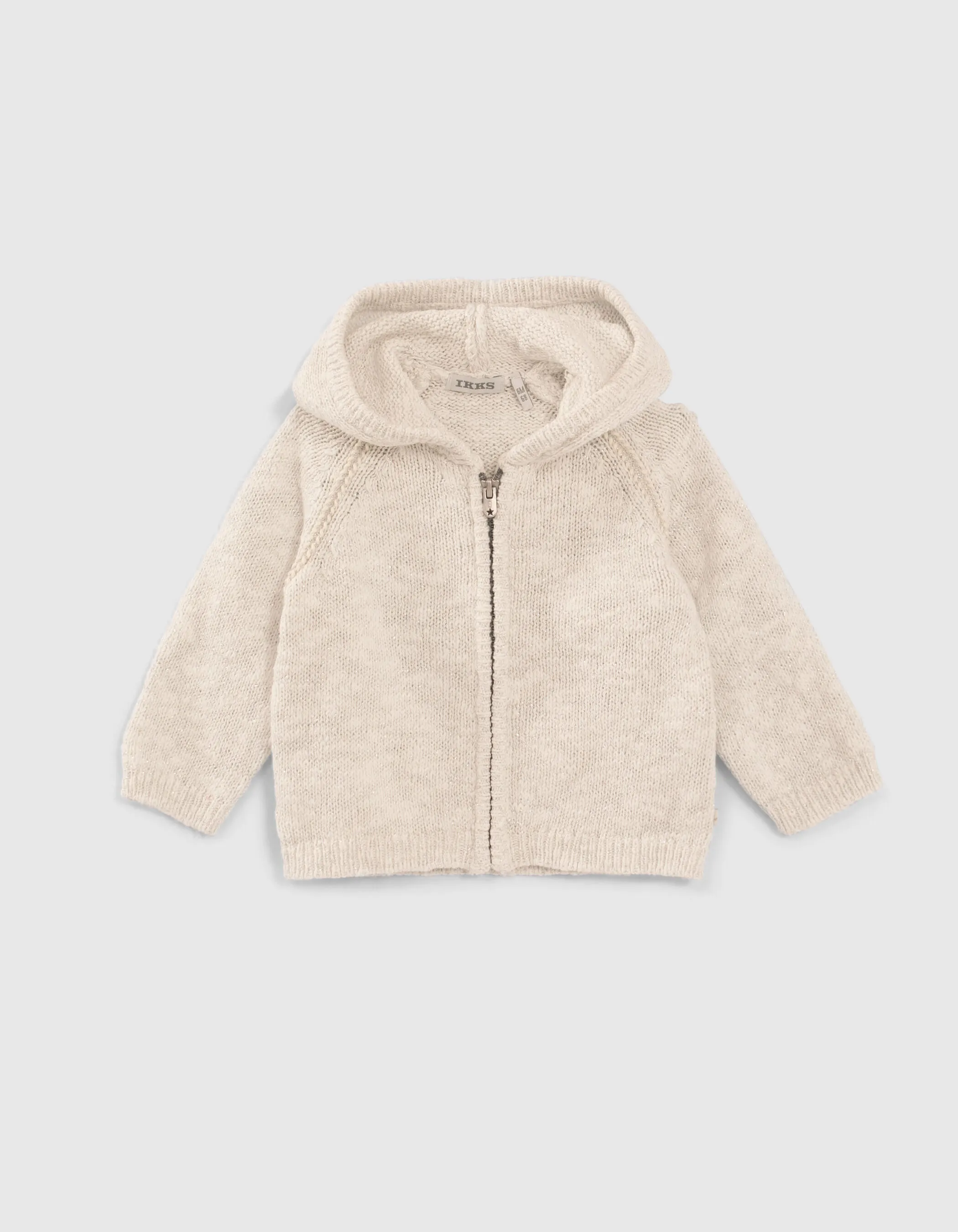 Cardigan blanc cassé tricot pailleté bébé fille