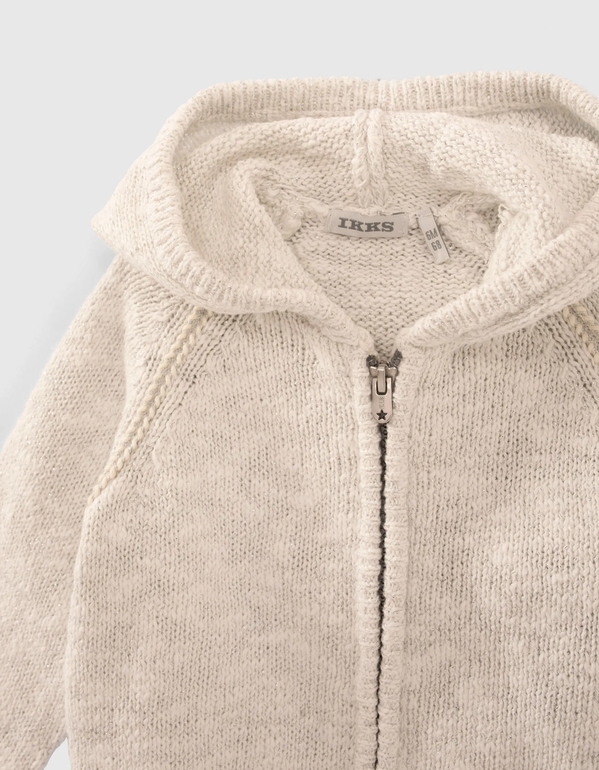 Cardigan blanc cassé tricot pailleté bébé fille
