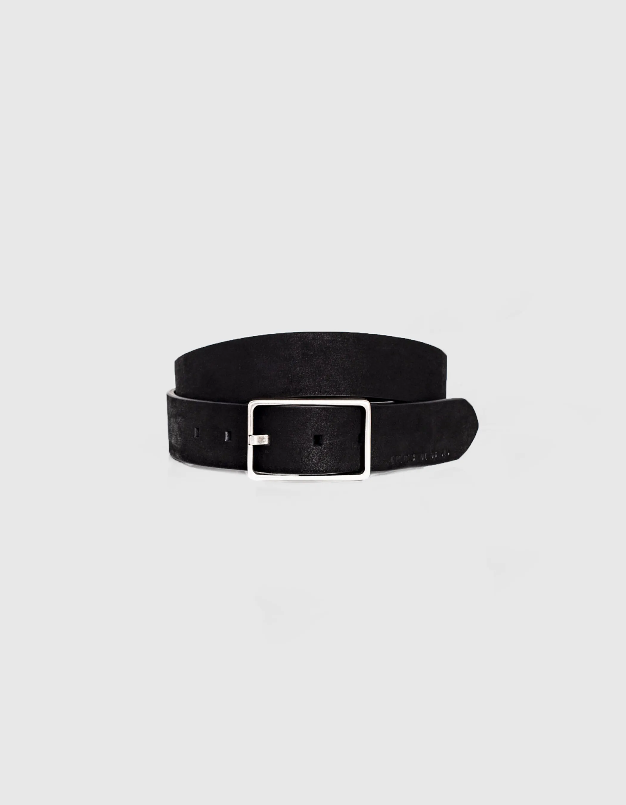 Ceinture noire en cuir nubuck Homme