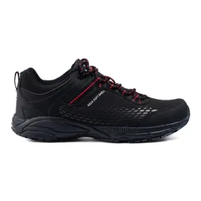Chaussures de trekking homme sur semelle épaisse DK noir et rouge le noir
