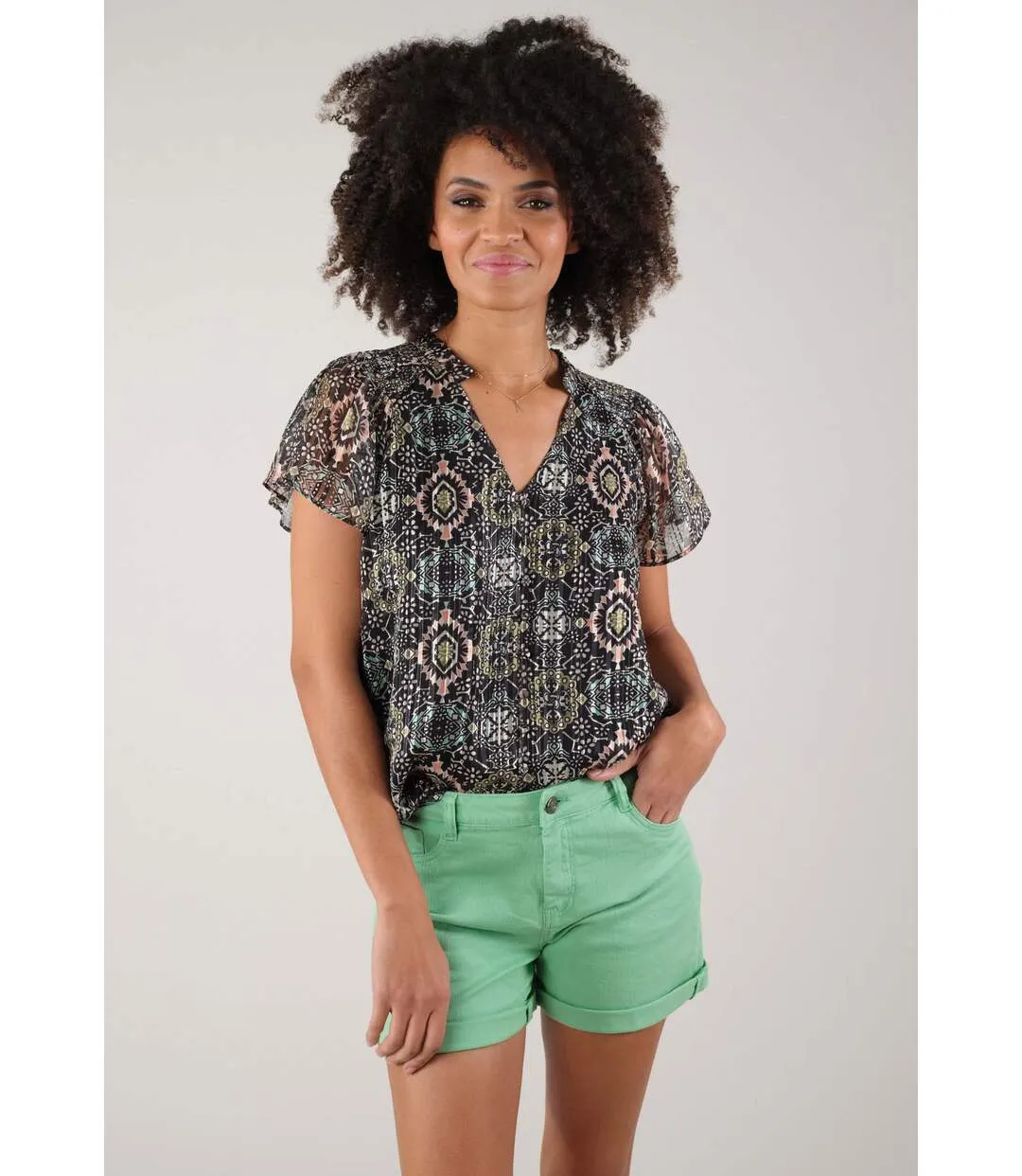 Chemise style ethnique pour femme SERAPHIE