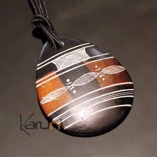 Collier Pendentif Gravé en Pierre de l'Aïr à Savon Stéatite 19 Goutte Niger