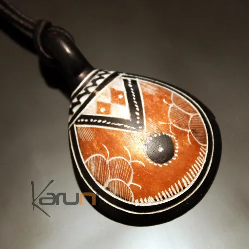 Collier Pendentif Gravé en Pierre de l'Aïr à Savon Stéatite 36 Goutte Niger