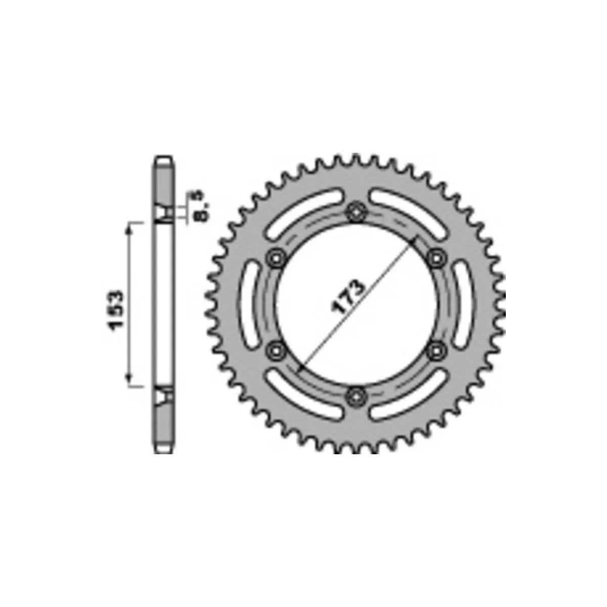 Couronne Acier PBR HONDA 125 CR R 1979-1982