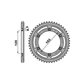 Couronne Acier PBR HONDA 125 XR L 2003-2008