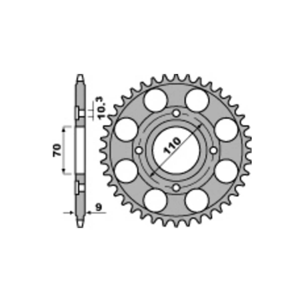 Couronne Acier PBR HONDA 250/400cc