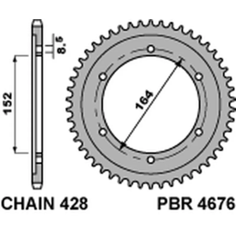 Couronne PBR acier C45 standard 4676 - 428