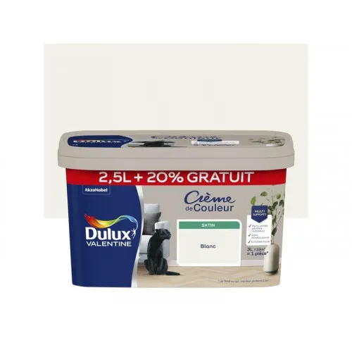 DULUX VALENTINE Peinture mur Crème de couleur DULUX VALENTINE blanc...