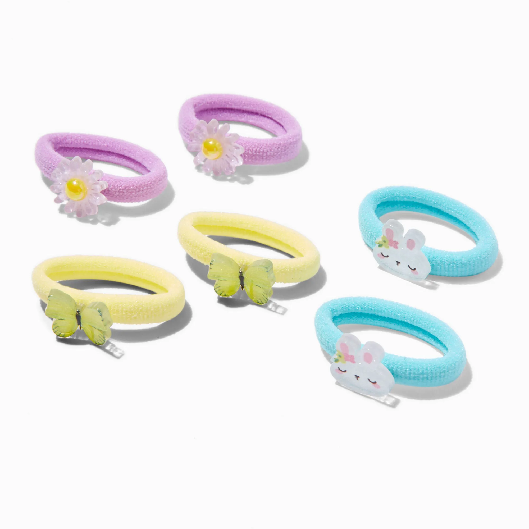 Élastiques côtelés printemps pastel Claire's Club - Lot de 6