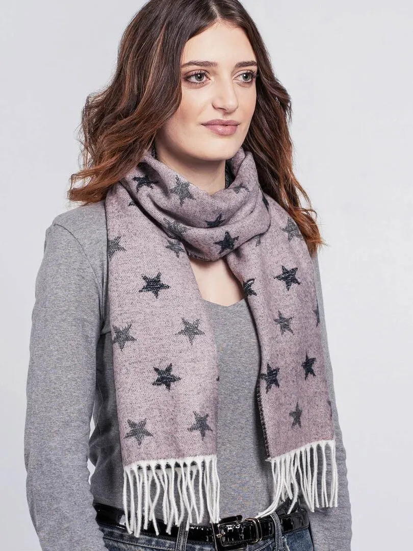 Echarpe Cashcryl Lactia - Fabriqué en France - Vieux rose
