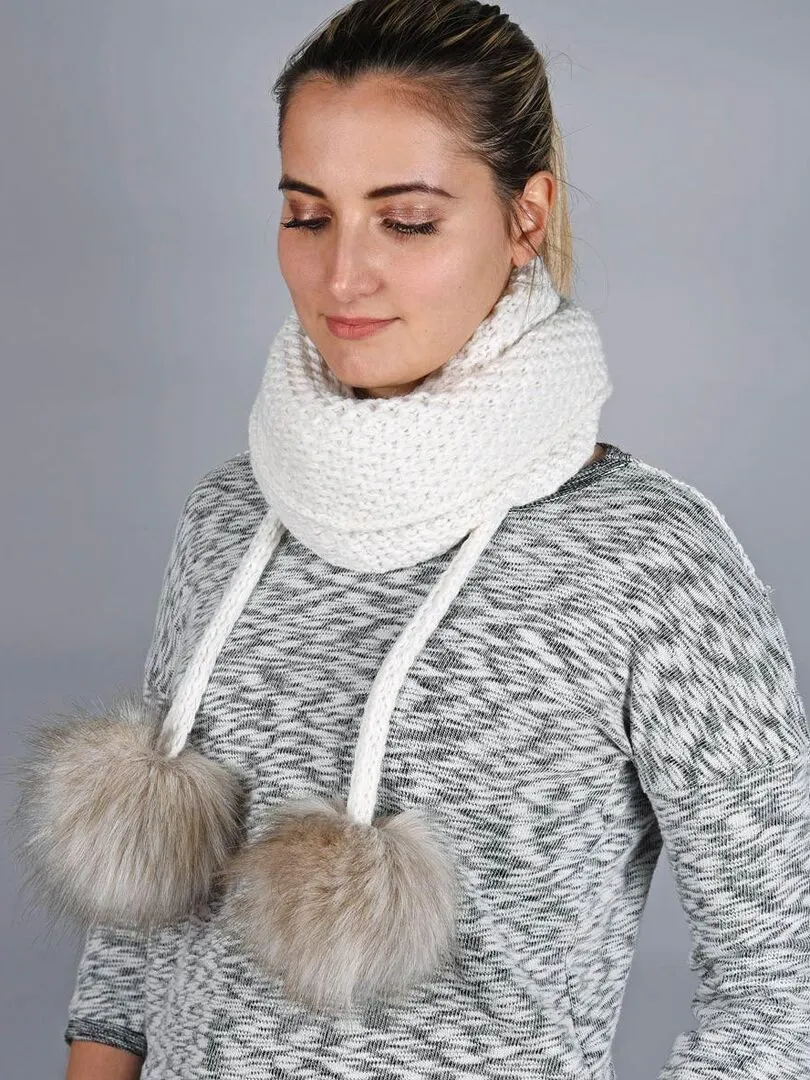 Echarpe Layra - Fabriqué en Europe - Blanc