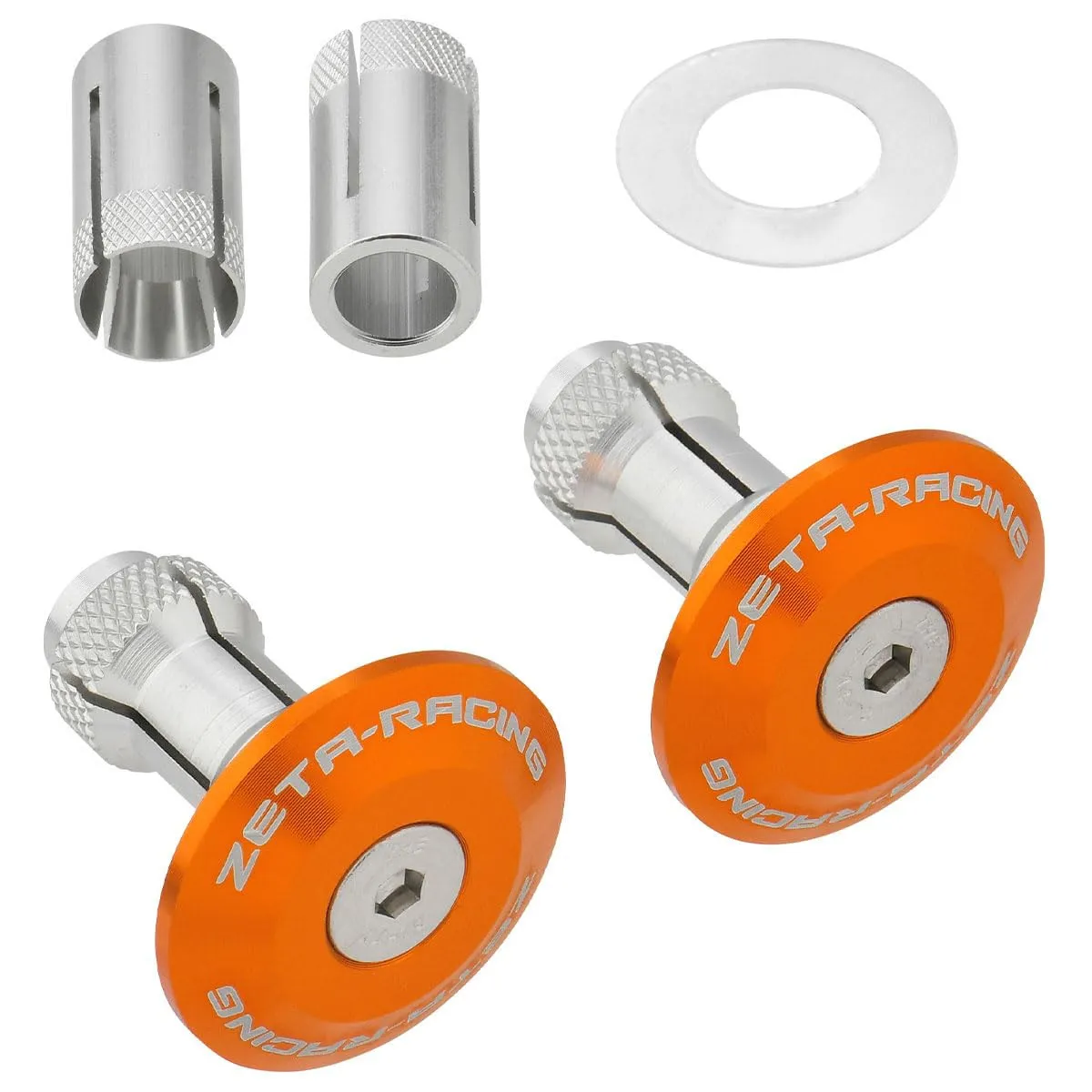 Embouts de guidon ZETA 35mm Orange la paire