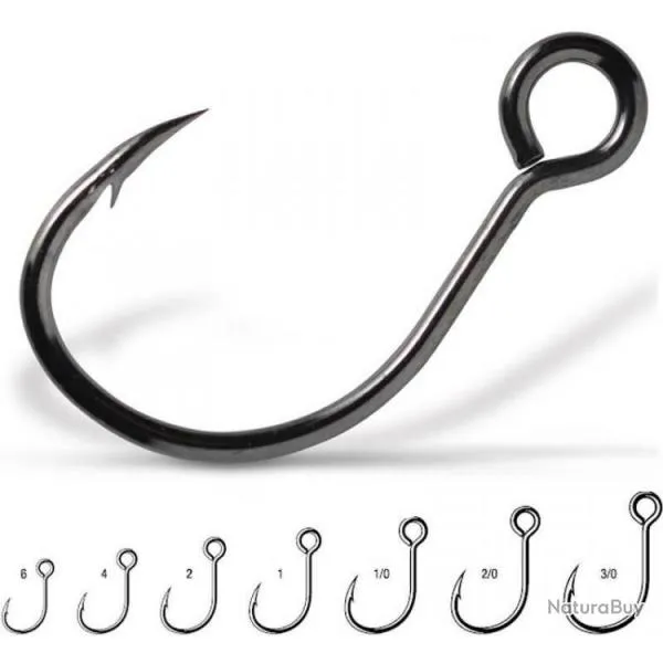 HAMECONS SIMPLE POUR LEURRE 7237 BN AVEC ARDILLON Taille 1/0 - Par 4