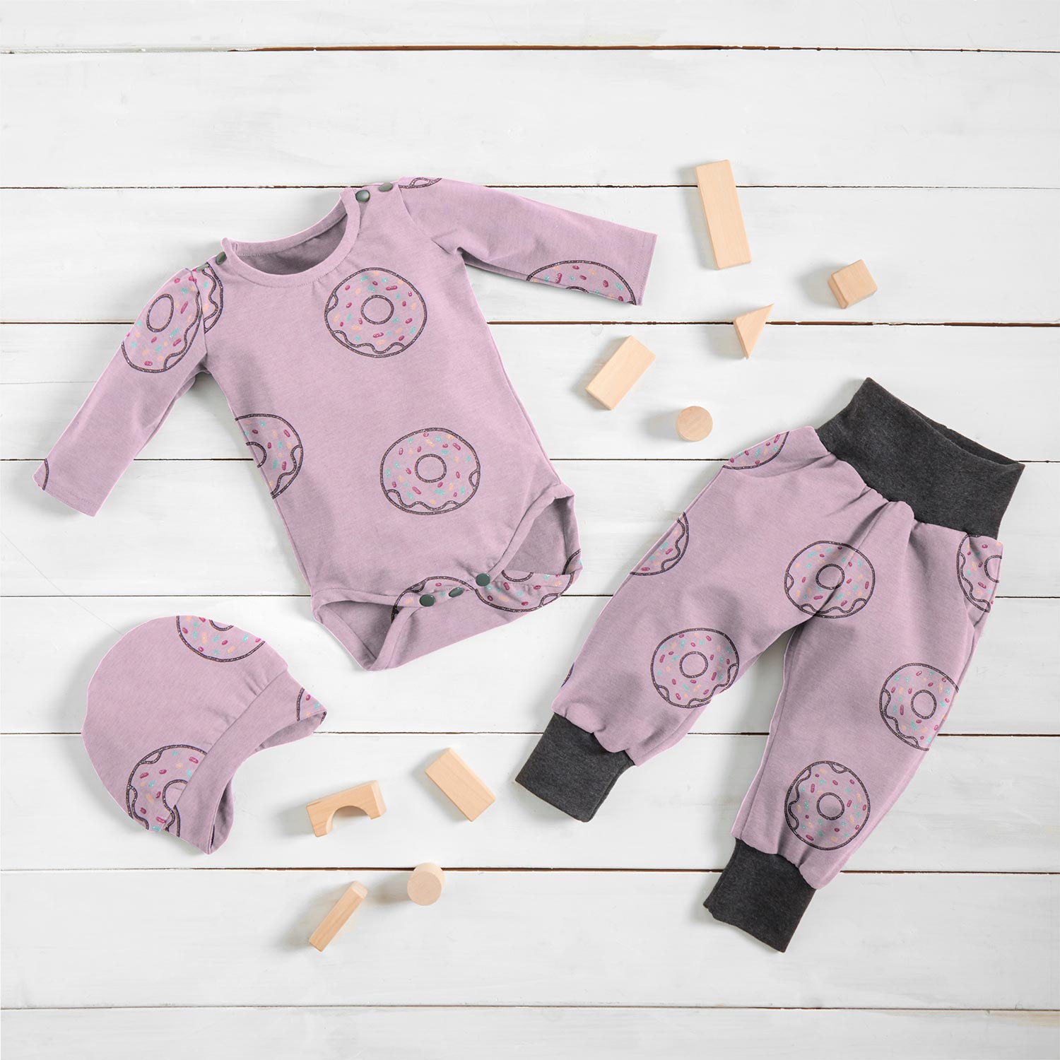 Jersey coton Donuts pailletés | by Poppy – violet pastel