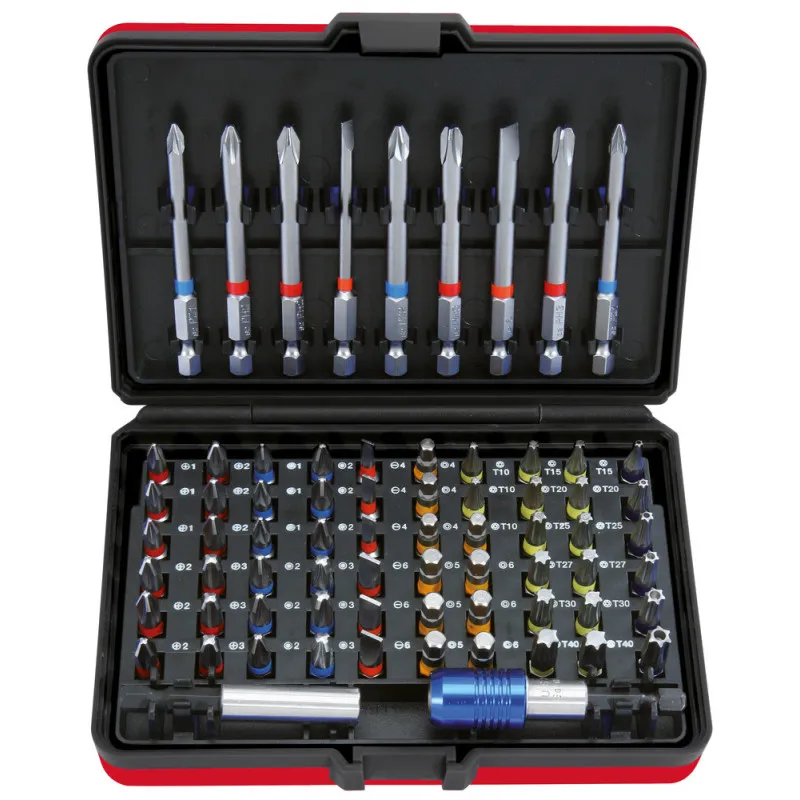 Jeu d'embouts de vissage à code couleur TORSIONplus- 71 pcs KS TOOLS 918.3070