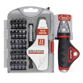 Kreator Porte-embouts en coffret avec 20 embouts de vissage (25mm)
