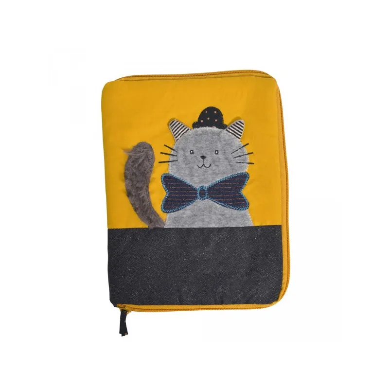 latelierdemaman - PROTÈGE CARNET - MOULIN ROTY ｜CHAT GRIS