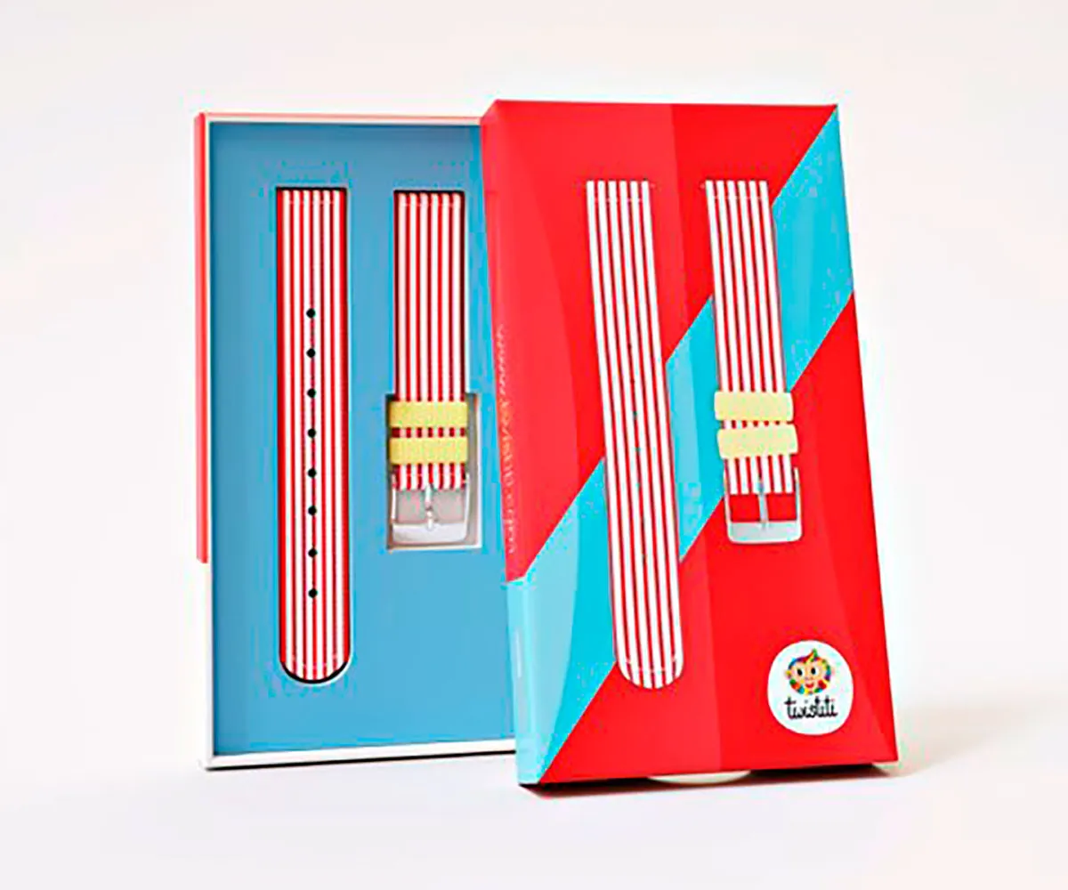 latelierdemaman - Twistiti - Bracelet montre red stripes