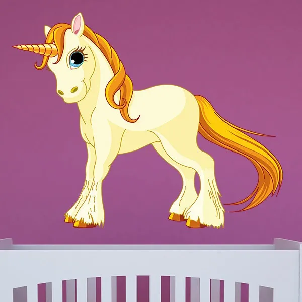 Licorne jaune - STICKERS MURAUX