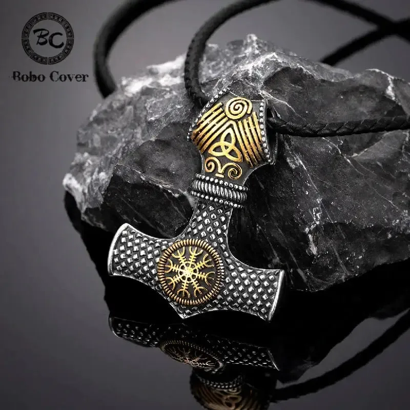 Mjlnir en Acier inoxydable: Symbole Viking de Force et Protection