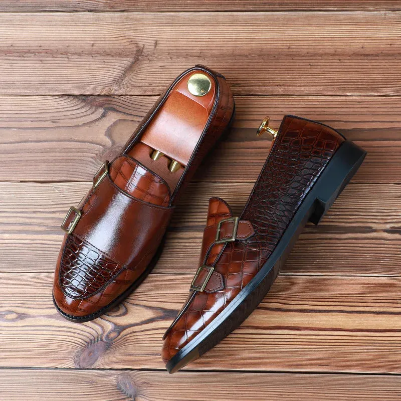 Mocassin de mariage en cuir avec attache