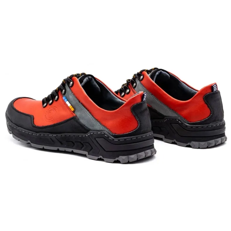 Olivier Chaussures trekking cuir homme 292GT rouge