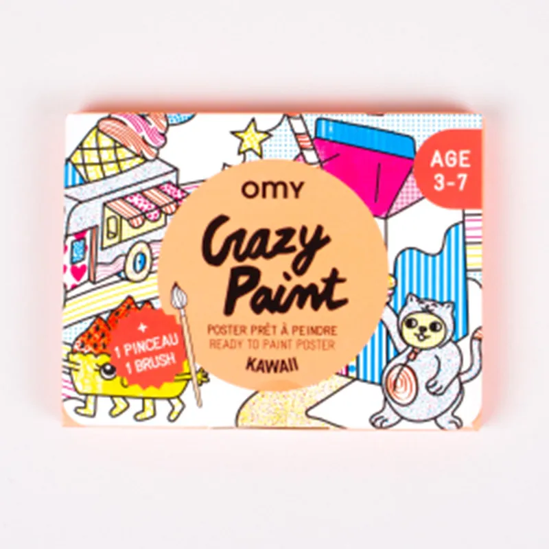 OMY - POSTER AVEC PEINTURE INTEGREE KAWAI -  littlecasba.com