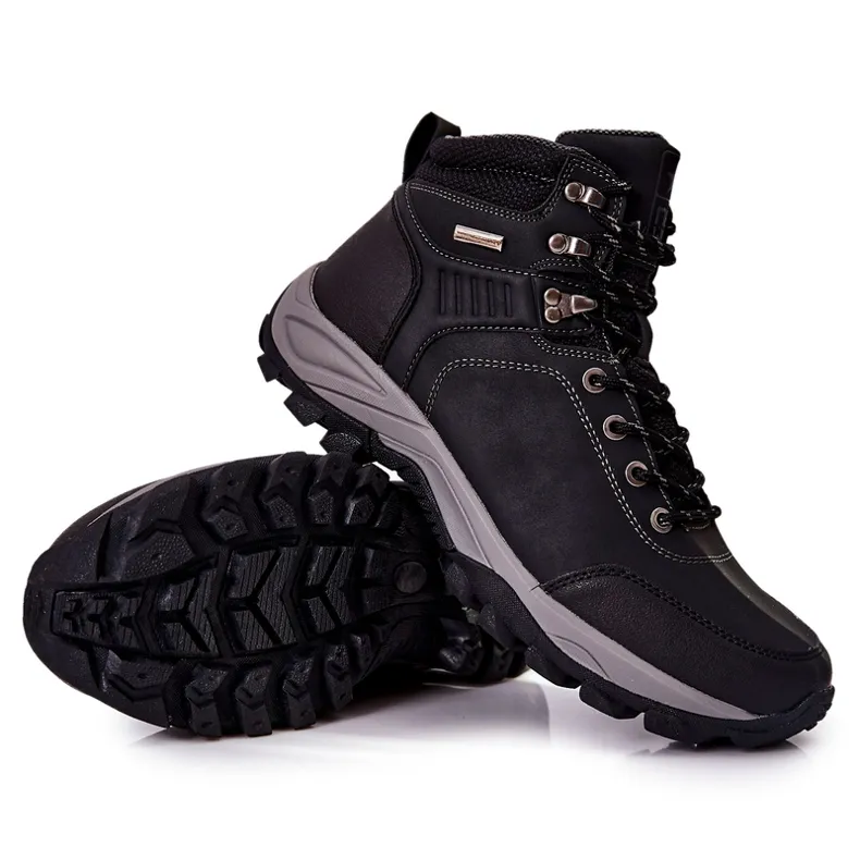 PE1 Chaussures de trekking chaudes noires pour hommes Dannis le noir