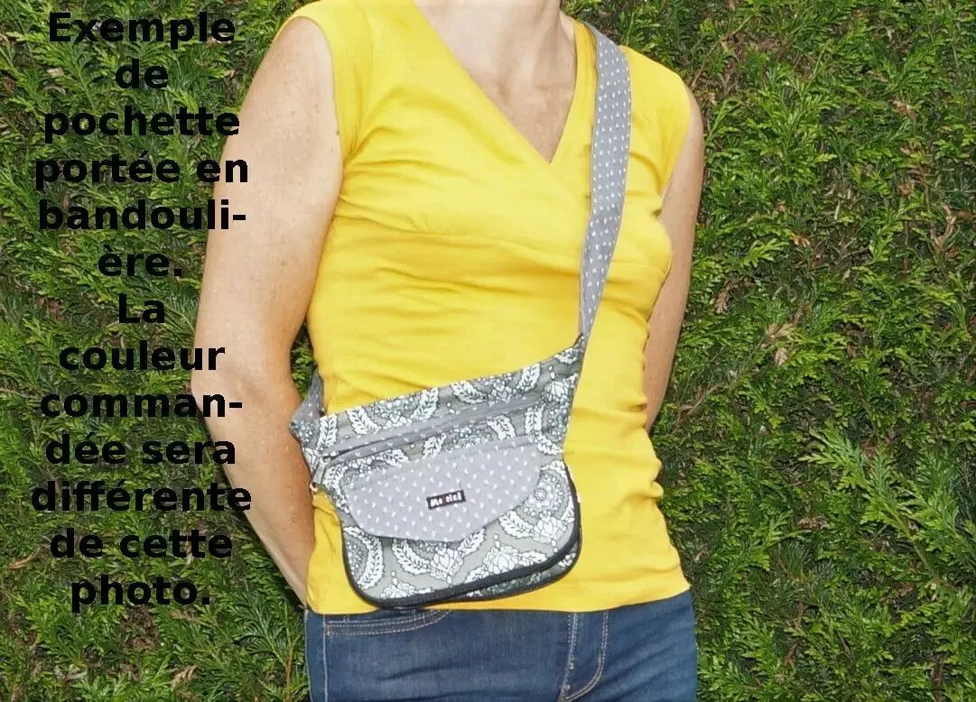 Pochette ceinture verte ethnique Moshiki sac banane coton