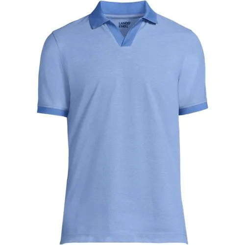 Polo Piqué Stretch à Col en V et Manches Courtes, Homme Stature Standard