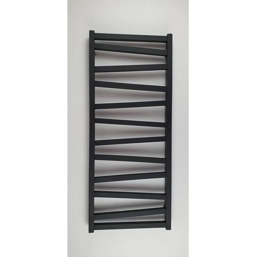 Radiateur sèche-serviettes eau chaude design CYRKA 119 x 50 cm noir mat
