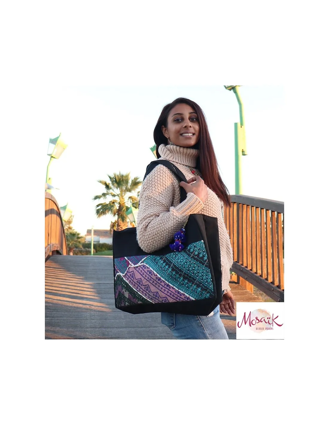 Sac indien ethnique rectangle