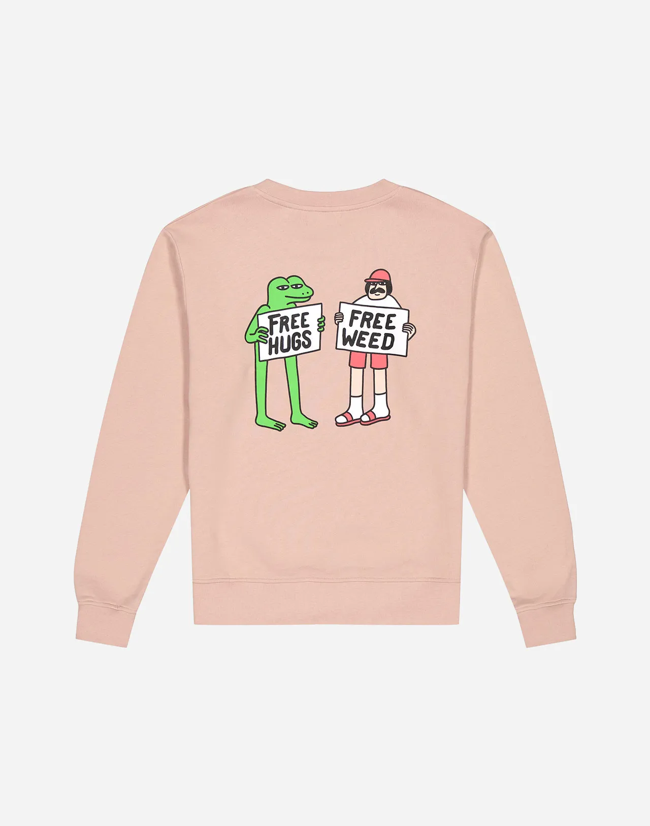 Sweat Free Hugs rose pastel Taille S Couleurs Rose Pastel