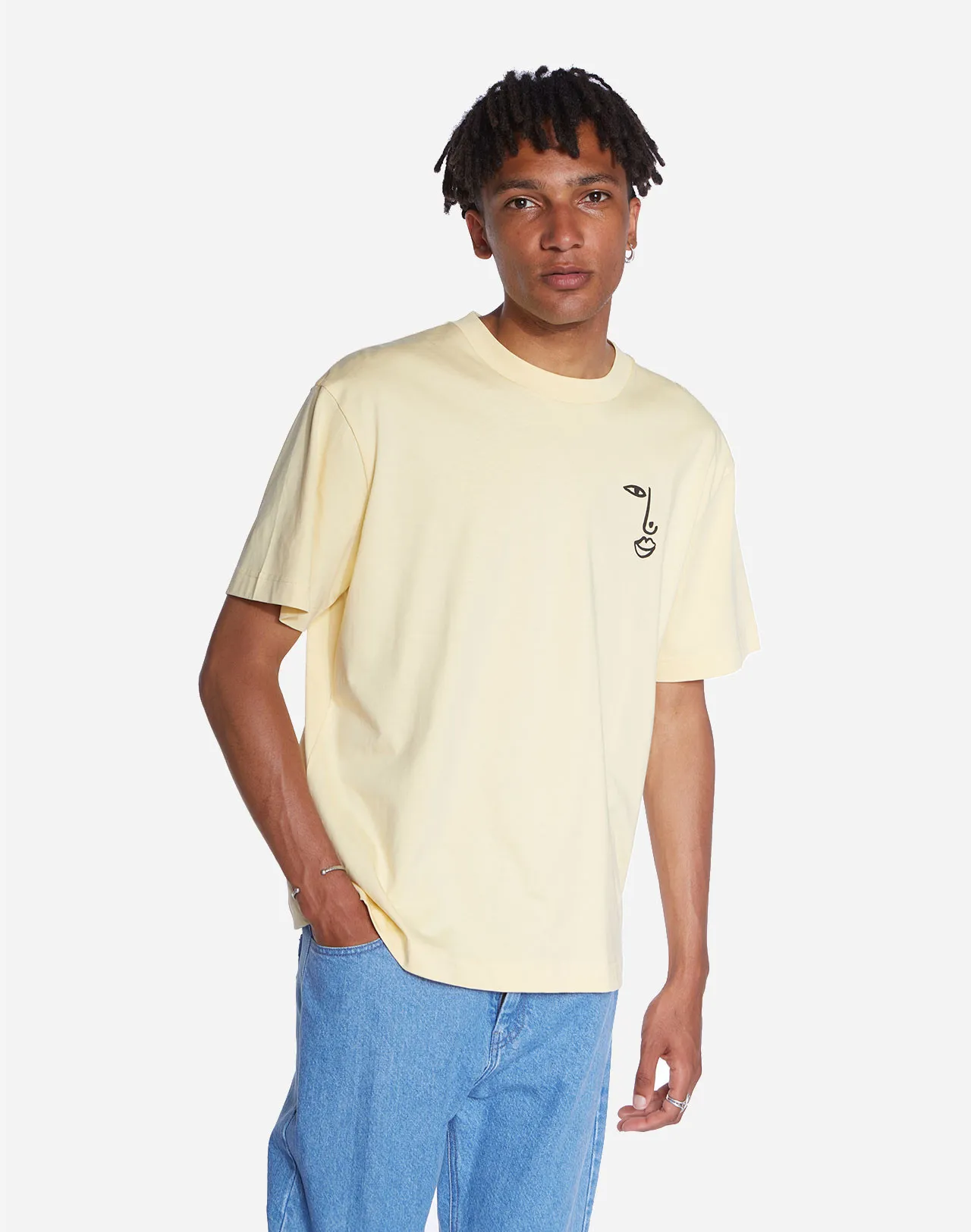 T-shirt Fish Eye ample jaune pastel Taille M Couleurs Jaune Pastel