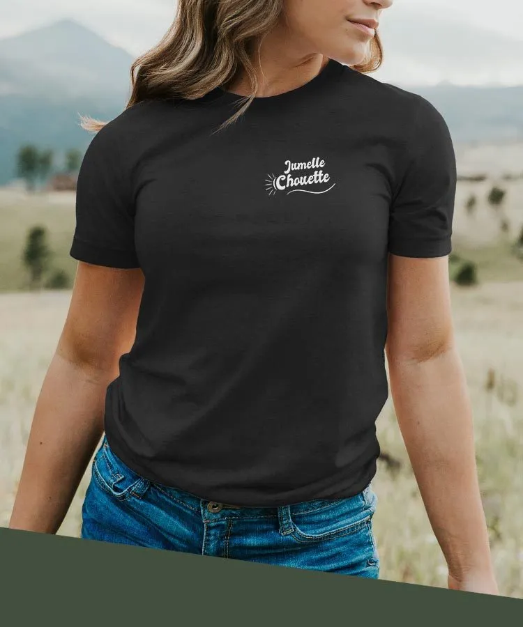 T-Shirt Jumelle Chouette face Pour femme