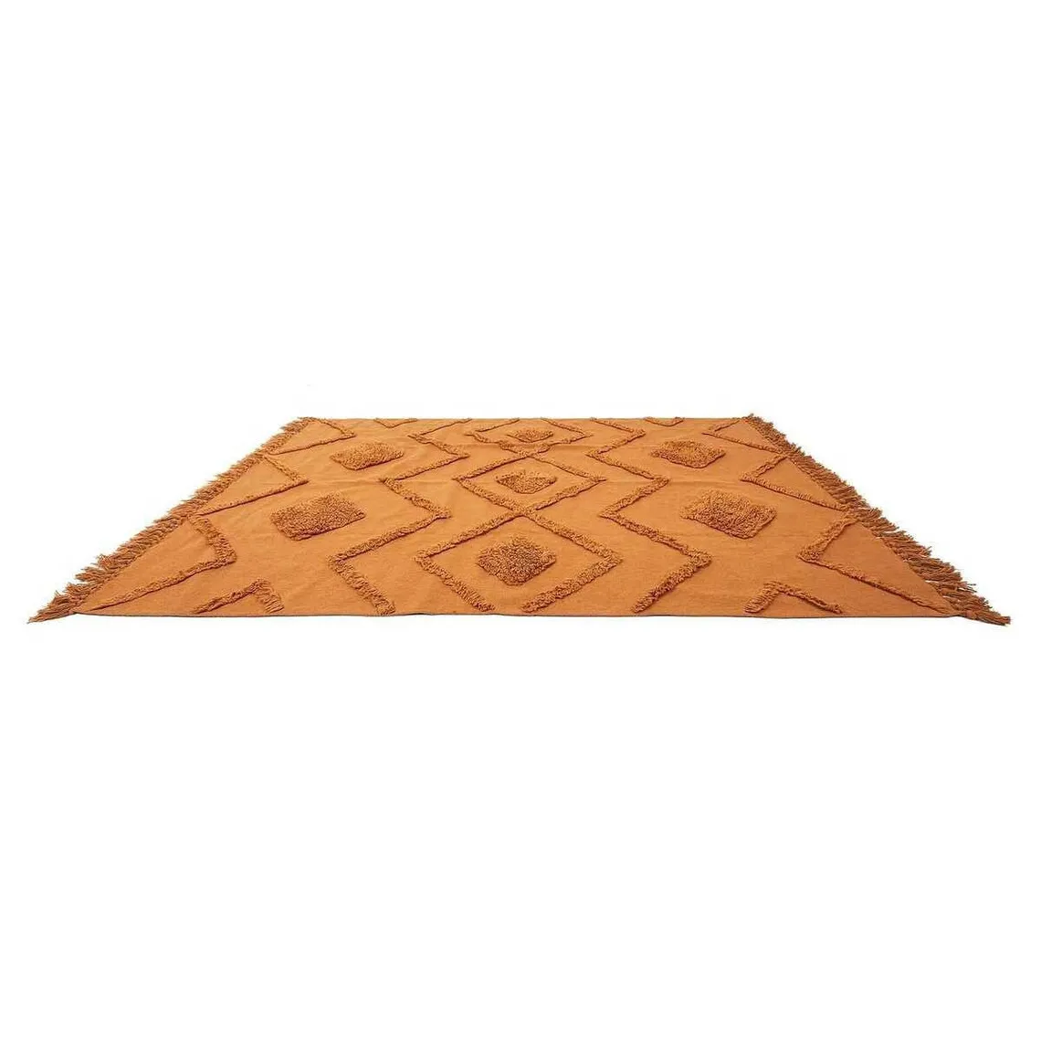 Tapis Ethnique Terracotta en Coton  | 3 Suisses