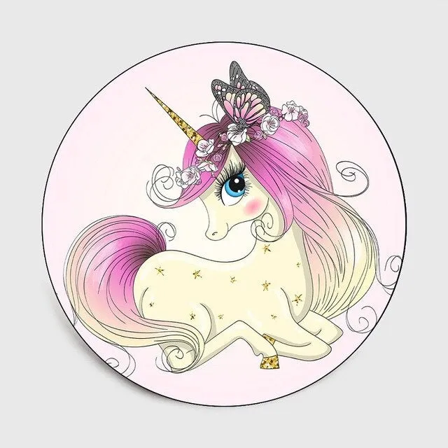 Tapis rond Cute Licorne