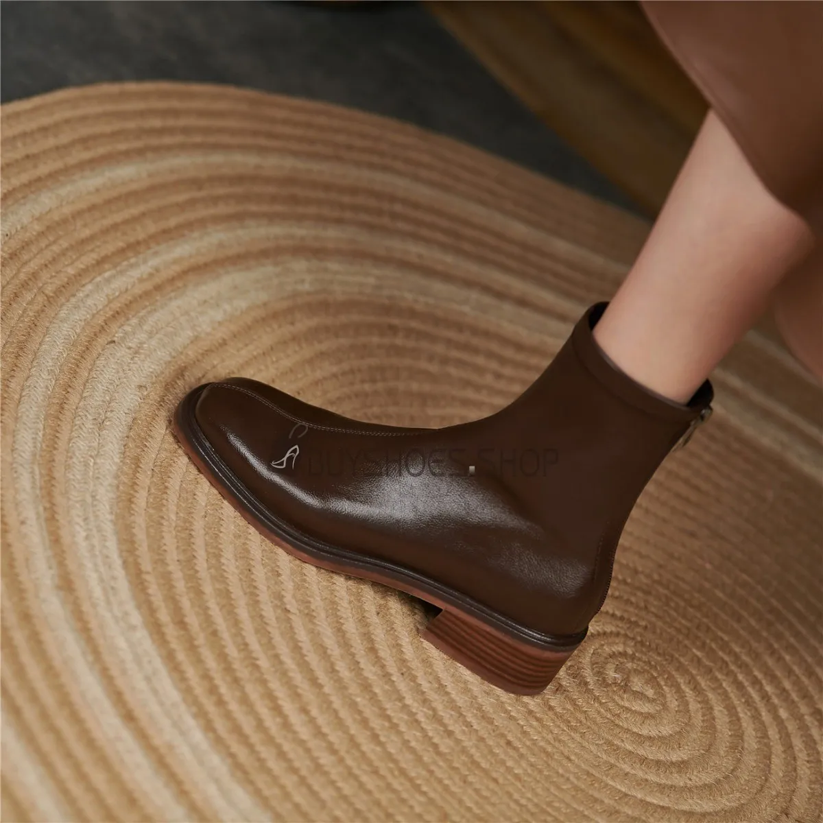 Vernis Confort Fourrées Bottines Femme Classique Plates Stretch Casual Cuir Boots Femme