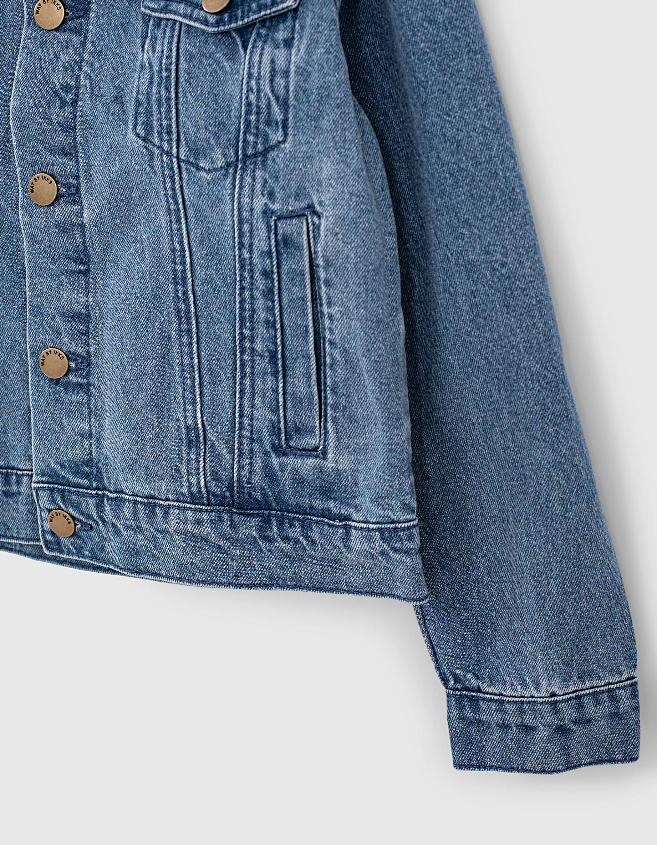 Veste en jean stone blue bio à capuche molleton garçon 