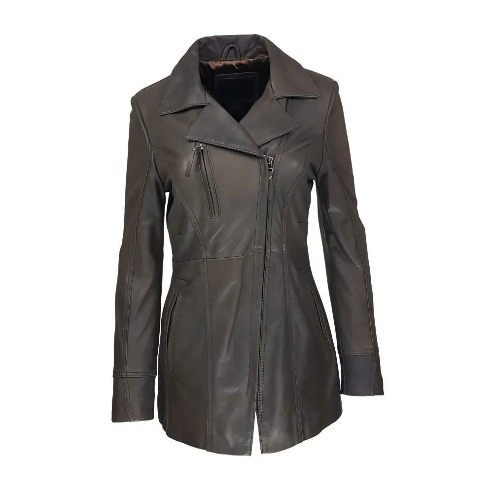veste femme trois quart à zip barra